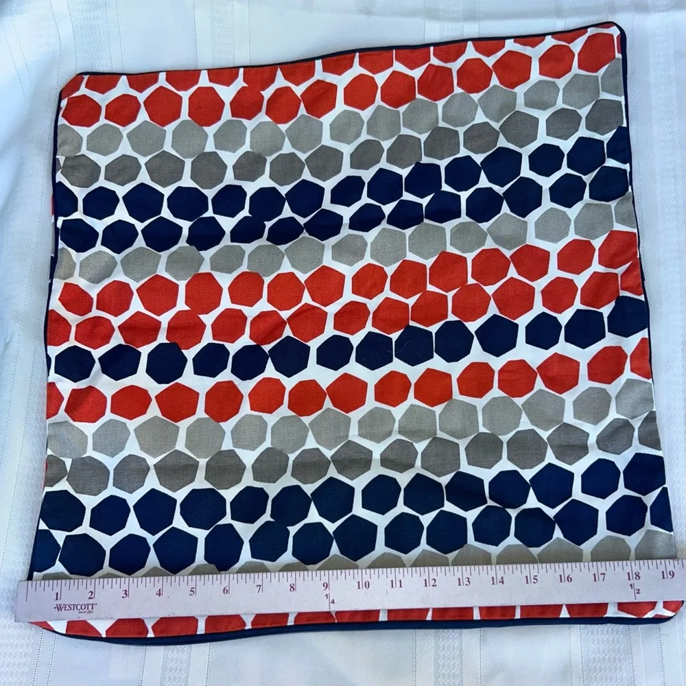 IKEA pillow covers FLONG set of 2 blue orange gray geometric print new, no tags